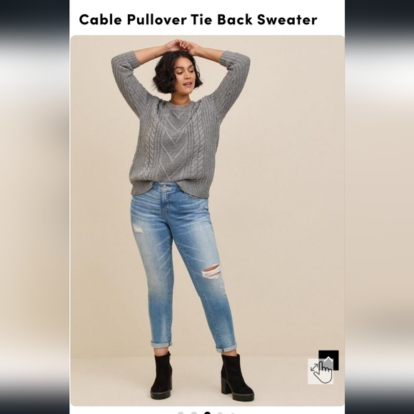 Torrid Cable Pullover Tie back Sweater - Picture 3 of 7